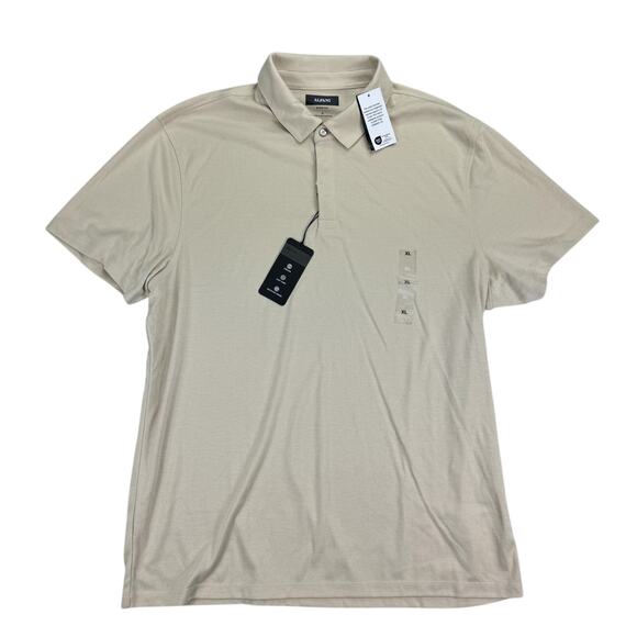 Alfani Mens AlfaTech Stretch Solid Polo Shirt Rice Brown XL - Picture 1 of 4